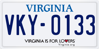 VA license plate VKY0133