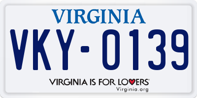 VA license plate VKY0139