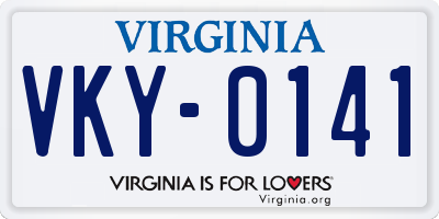 VA license plate VKY0141
