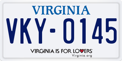 VA license plate VKY0145