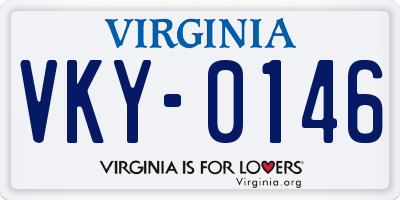 VA license plate VKY0146