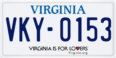 VA license plate VKY0153