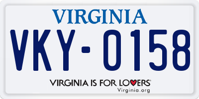 VA license plate VKY0158
