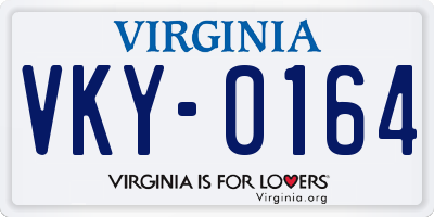 VA license plate VKY0164