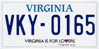 VA license plate VKY0165