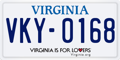 VA license plate VKY0168