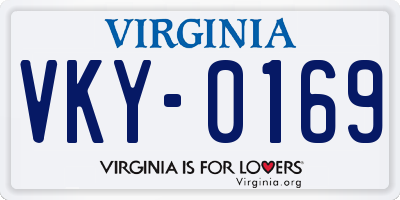 VA license plate VKY0169