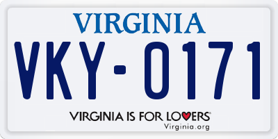VA license plate VKY0171
