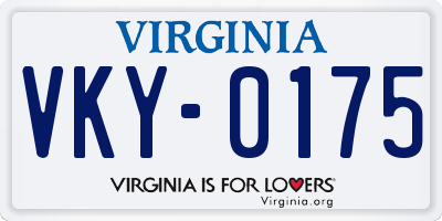 VA license plate VKY0175