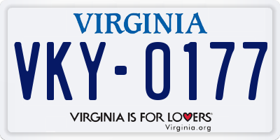 VA license plate VKY0177