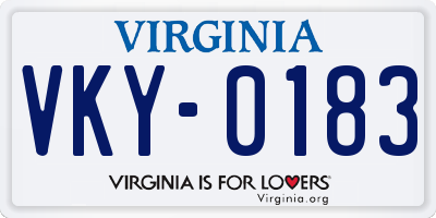 VA license plate VKY0183