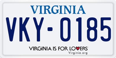 VA license plate VKY0185