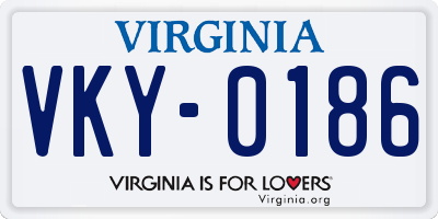 VA license plate VKY0186