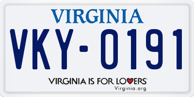 VA license plate VKY0191