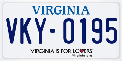 VA license plate VKY0195