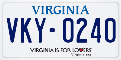VA license plate VKY0240