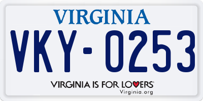 VA license plate VKY0253