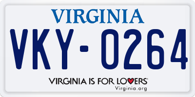 VA license plate VKY0264
