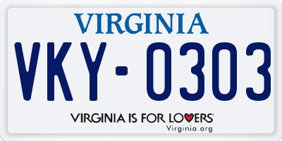 VA license plate VKY0303