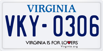 VA license plate VKY0306