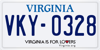 VA license plate VKY0328