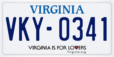 VA license plate VKY0341