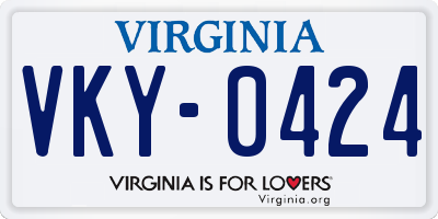 VA license plate VKY0424