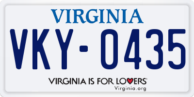 VA license plate VKY0435