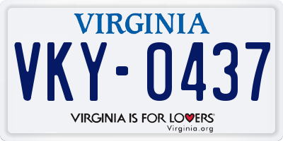 VA license plate VKY0437