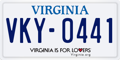 VA license plate VKY0441
