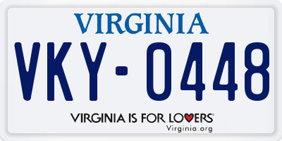VA license plate VKY0448