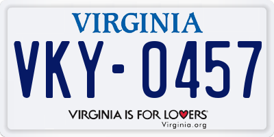 VA license plate VKY0457