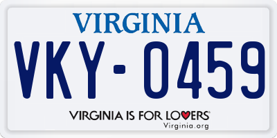 VA license plate VKY0459