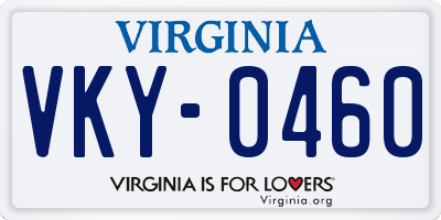 VA license plate VKY0460