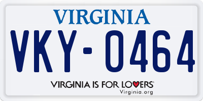 VA license plate VKY0464