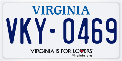 VA license plate VKY0469