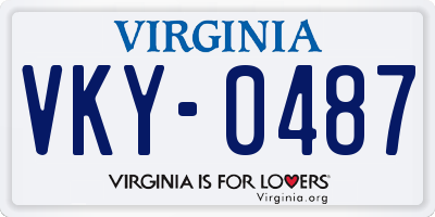 VA license plate VKY0487