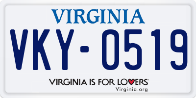 VA license plate VKY0519