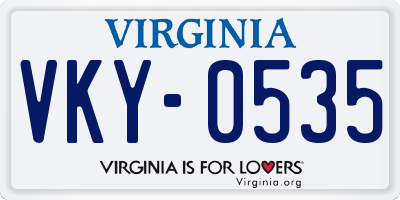 VA license plate VKY0535