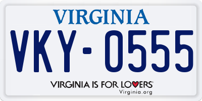 VA license plate VKY0555
