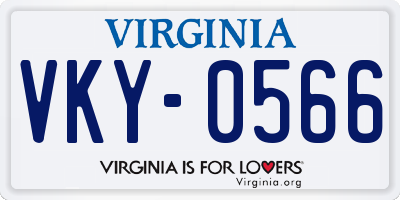 VA license plate VKY0566