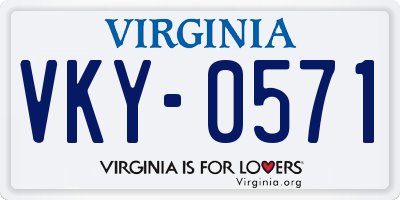 VA license plate VKY0571