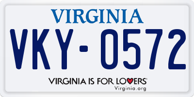 VA license plate VKY0572