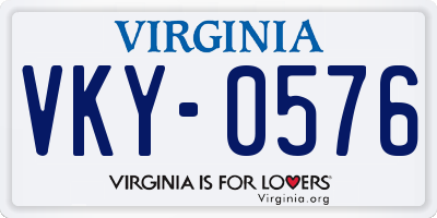 VA license plate VKY0576