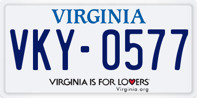 VA license plate VKY0577