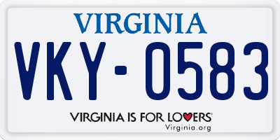 VA license plate VKY0583