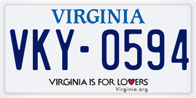 VA license plate VKY0594