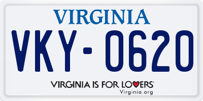 VA license plate VKY0620