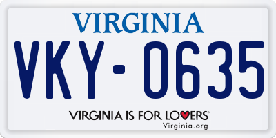 VA license plate VKY0635