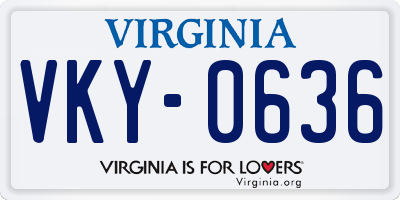 VA license plate VKY0636